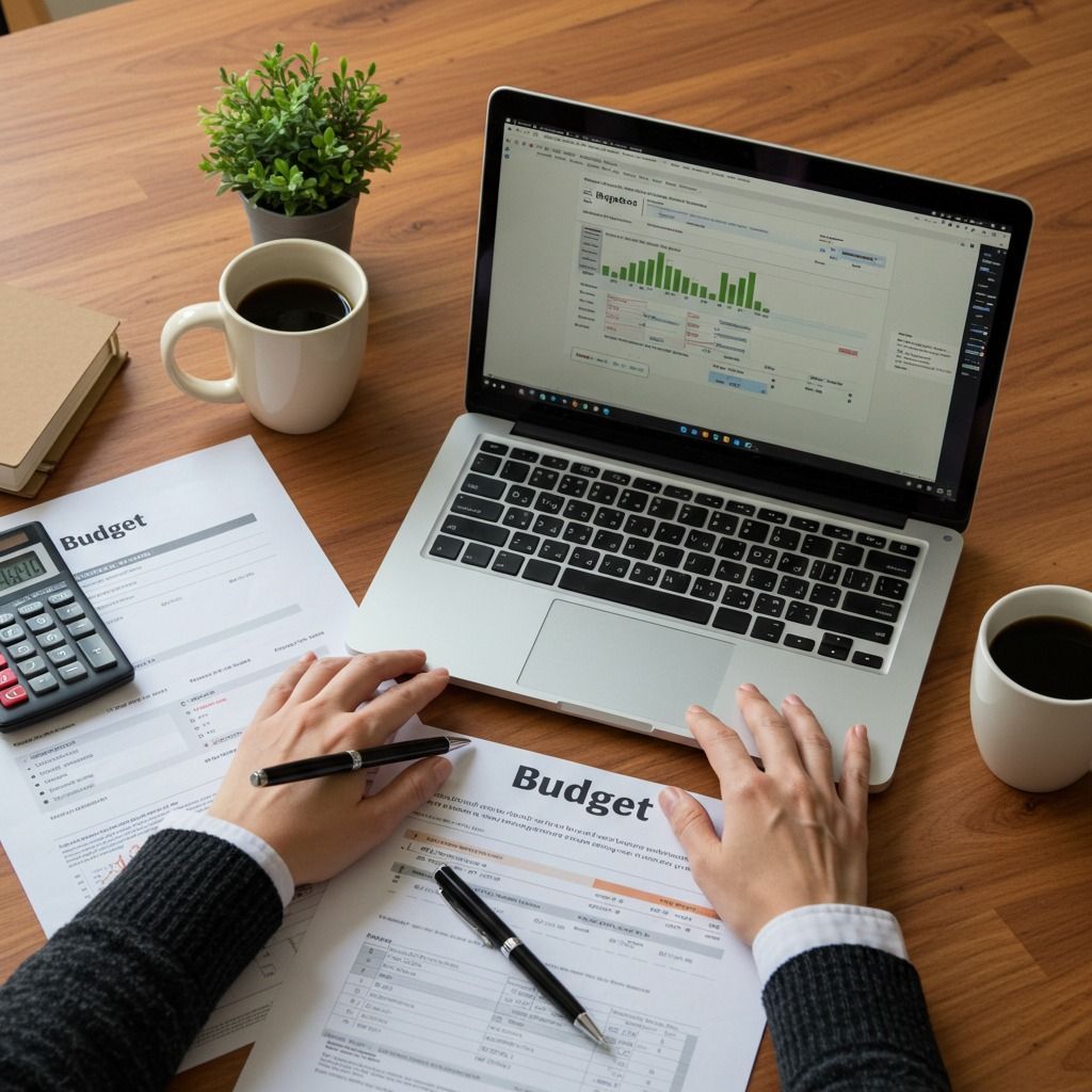 “AI tool calculating interior design project costs with budget estimation”